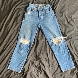 Pacsun ripped high rise blue jeans